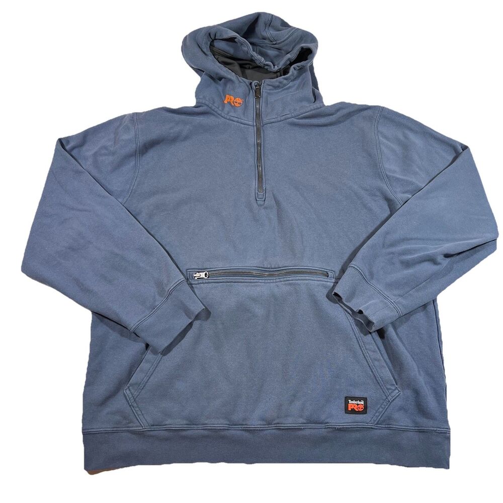 Timberland Pro Rain Repel Plus 1/4 Zip Pullover Hooded Sweatshirt Men's Large